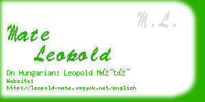 mate leopold business card